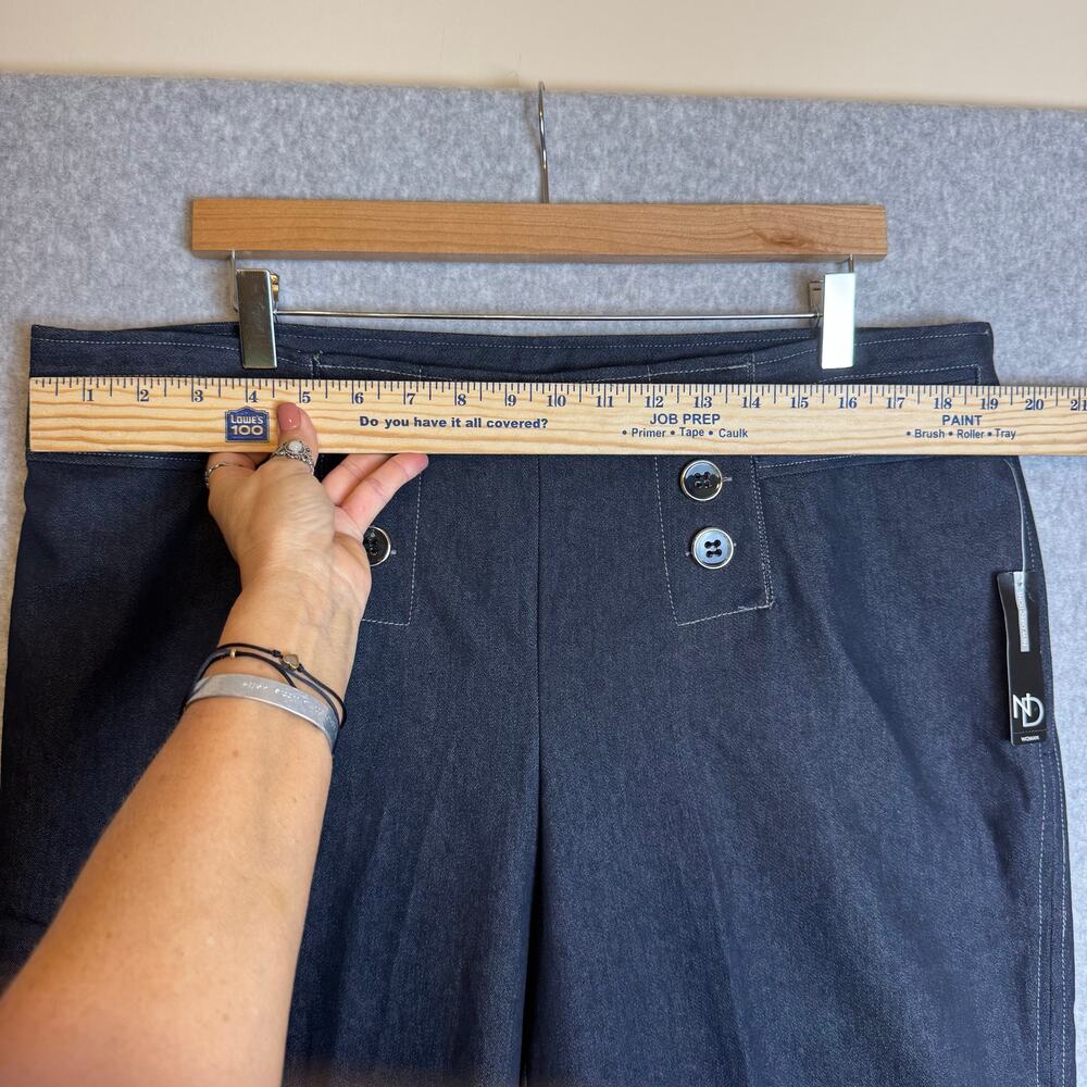 New Directions Dress Pants Trousers Womens Sz 16 Pinup Wide Leg Dark Wash Career - Picture 5 of 12